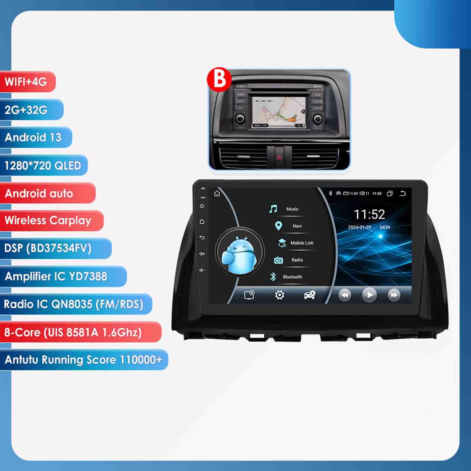 Amazon.co.jp: ASHOIH 互換品 Android カーステレオ マツダ CX-5 2012